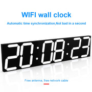 Creative LED Digital Wall Clock Multi-function WIFI Clock, Style:6 Bit Sealed Box WIFI(Ice Blue)