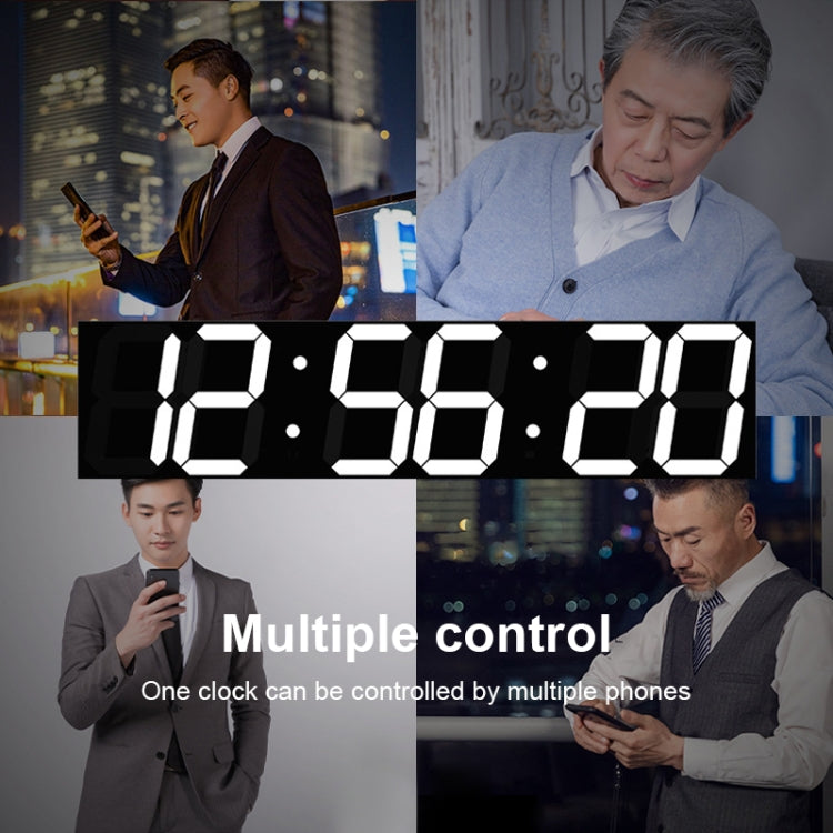 Creative LED Digital Wall Clock Multi-function WIFI Clock, Style:6 Bit Sealed Box WIFI(Ice Blue)