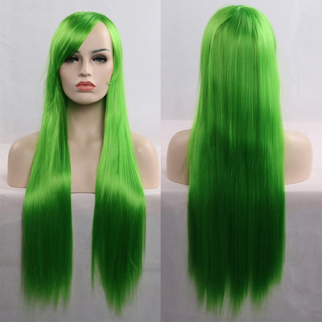 Anime Cosplay Role Playing Color Wig COS Harajuku Style 80cm Long Straight Hair(Green)
