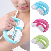 T9142 Plastic Manual Two-wheel Massager Round Handle Massager(Red)