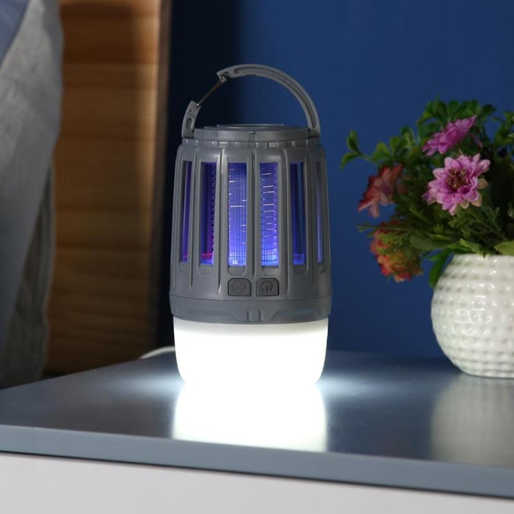 Solar Power Mosquito Killer Outdoor Hanging Camping Anti-insect Insect Killer, Color:Gray+ Solar Panel