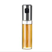 Plastic Glass Olive Pump Spray Bottle Oil Sauce Vinegar Bottle Oil Dispenser(Silver)