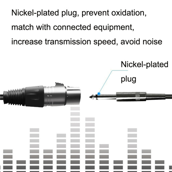 6.35mm Caron Male To XLR 2pin Balance Microphone Audio Cable Mixer Line, Size:15m