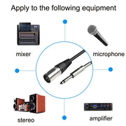 6.35mm Caron Male To XLR 2pin Balance Microphone Audio Cable Mixer Line, Size:15m