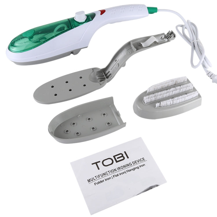 Handheld Garment Steamer Brush Portable Clothes Steam Iron, UK Plug 220V(Green)