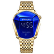 BINBOND Locomotive Concept Touch Screen Steel Belt Watch Men Live Black Technology Watch(Full Gold Blue) - free shipping - PMC TechLife - Order now!