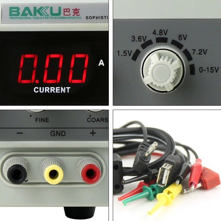 BAKU BK-1502DD DC Regulated Power Supply DC Ammeter Laptop Mobile Phone Repair Digital Display, Specification:220V EU Plug - free shipping - PMC Jewellery - Order now!