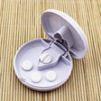 Round Medicine Cutter Stainless Steel Blade Plastic Medicine Dispensing Box(White) - free shipping - PMC TechLife - Order now!