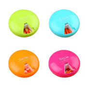 Portable 7 Days Drugs Pill Container Rotation Pillbox(Rose Red)