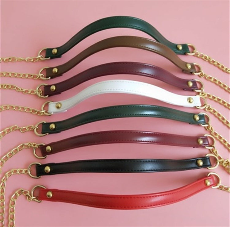Women Bag PU Leather Chain Long Shoulder Strap Bag Accessories(Black)