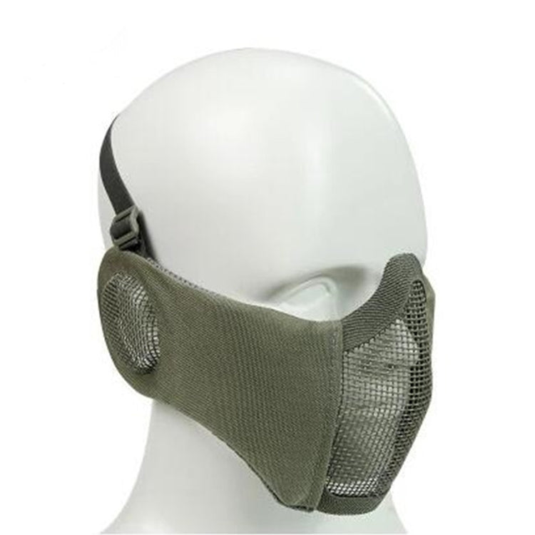 WoSporT Half Face Metal Net Field  Ear Protection Outdoor Cycling Steel Mask(Grey) - Protective Helmet & Masks by PMC TechLife | Online Shopping South Africa | PMC TechLife | Buy Now Pay Later Mobicred