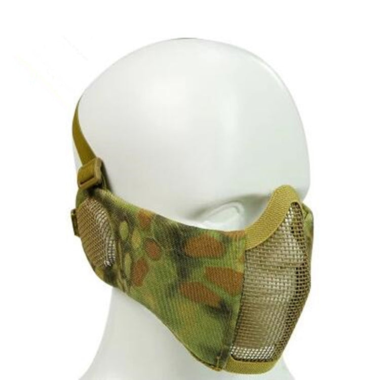 WoSporT Half Face Metal Net Field  Ear Protection Outdoor Cycling Steel Mask(Jungle Crepe) - Protective Helmet & Masks by PMC TechLife | Online Shopping South Africa | PMC TechLife | Buy Now Pay Later Mobicred