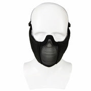 WoSporT Half Face Metal Net Field  Ear Protection Outdoor Cycling Steel Mask(Jungle Digital)