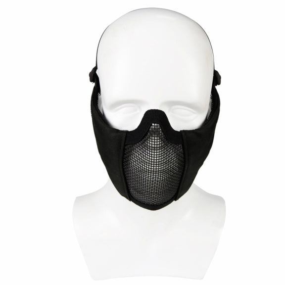 WoSporT Half Face Metal Net Field  Ear Protection Outdoor Cycling Steel Mask(Jungle Digital)