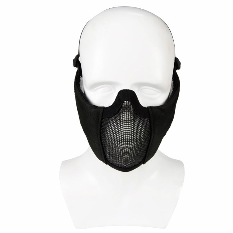 WoSporT Half Face Metal Net Field  Ear Protection Outdoor Cycling Steel Mask(Jungle Digital)