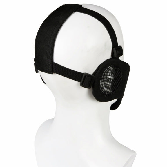 WoSporT Half Face Metal Net Field  Ear Protection Outdoor Cycling Steel Mask(Jungle Digital)