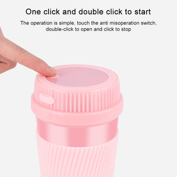 Portable USB Rechargeable Mini Household Electric Fruit Juicer(Pink)