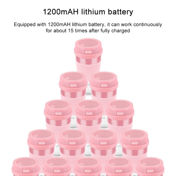 Portable USB Rechargeable Mini Household Electric Fruit Juicer(Pink)