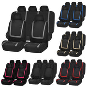 Universal Car Seat Cover Polyester Fabric Automobile Seat Covers Car Seat Cover Vehicle Seat Protector Interior Accessories 4pcs Set Red