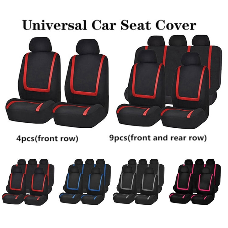 Universal Car Seat Cover Polyester Fabric Automobile Seat Covers Car Seat Cover Vehicle Seat Protector Interior Accessories 4pcs Set Red