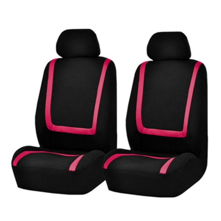 Universal Car Seat Cover Polyester Fabric Automobile Seat Covers Car Seat Cover Vehicle Seat Protector Interior Accessories 4pcs Set Pink