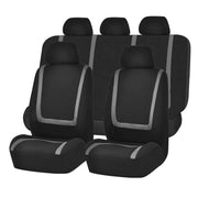 Universal Car Seat Cover Polyester Fabric Automobile Seat Covers Car Seat Cover Vehicle Seat Protector Interior Accessories 9pcs Set Red