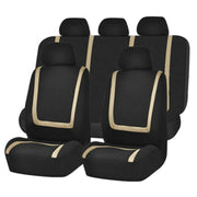 Universal Car Seat Cover Polyester Fabric Automobile Seat Covers Car Seat Cover Vehicle Seat Protector Interior Accessories 9pcs Set Beige