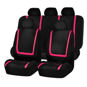 Universal Car Seat Cover Polyester Fabric Automobile Seat Covers Car Seat Cover Vehicle Seat Protector Interior Accessories 9pcs Set Pink