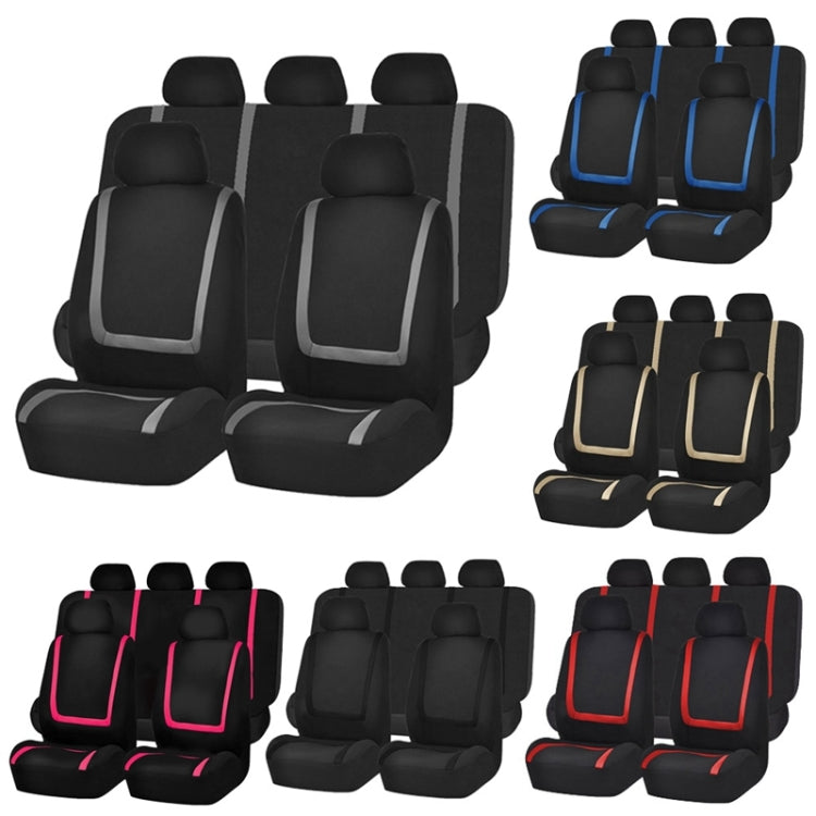 Universal Car Seat Cover Polyester Fabric Automobile Seat Covers Car Seat Cover Vehicle Seat Protector Interior Accessories 9pcs Set Pink - Seat Accessories by PMC TechLife | Online Shopping South Africa | PMC TechLife | Buy Now Pay Later Mobicred