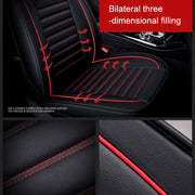 Universal PU Leather Car Seat Cover Black White Deluxe
