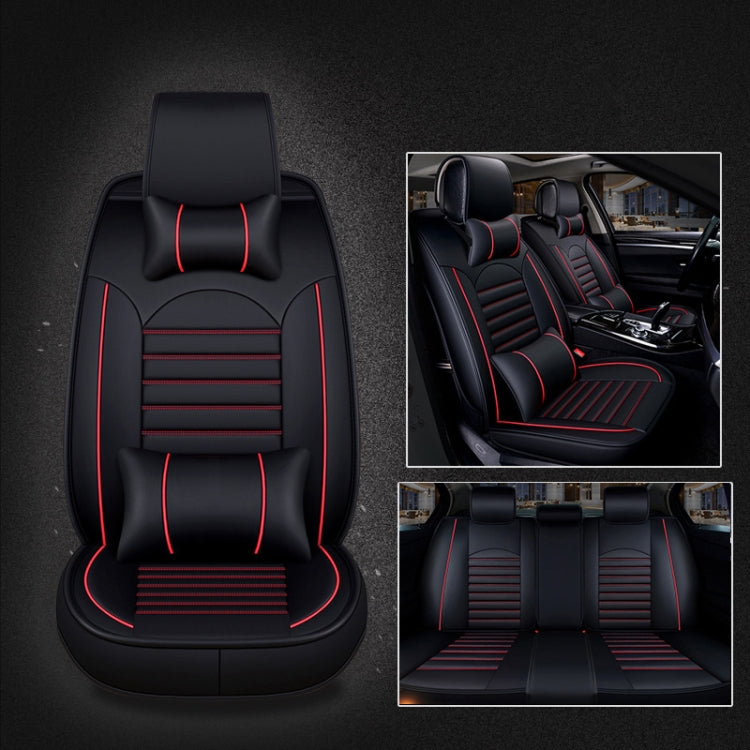 Universal PU Leather Car Seat Cover Black Red Deluxe - Seat Accessories by PMC TechLife | Online Shopping South Africa | PMC TechLife | Buy Now Pay Later Mobicred