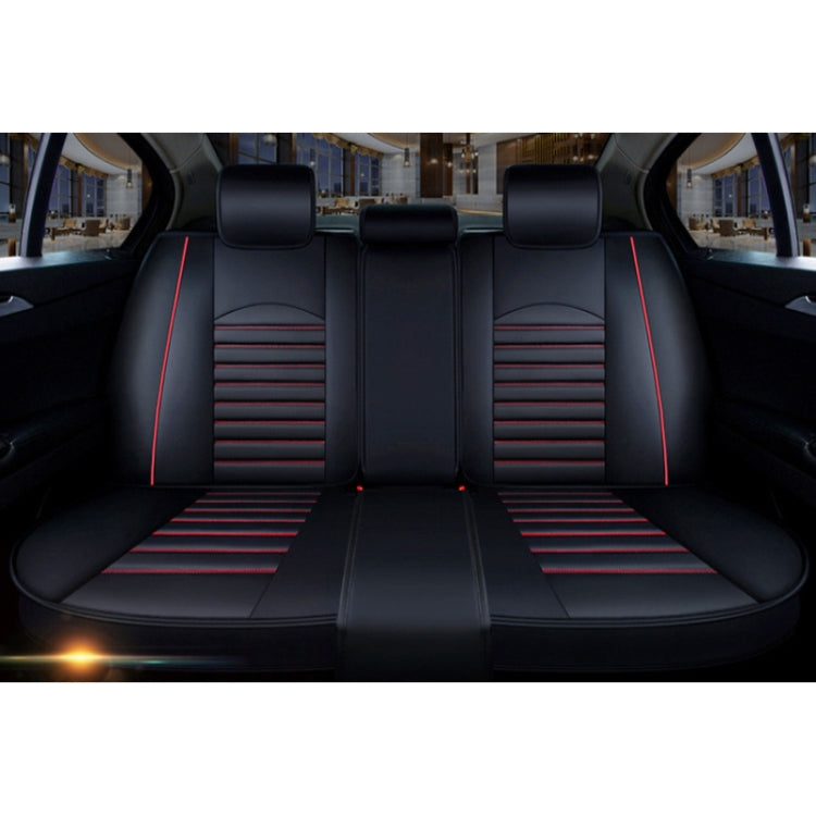 Universal PU Leather Car Seat Cover Black Red Deluxe - Seat Accessories by PMC TechLife | Online Shopping South Africa | PMC TechLife | Buy Now Pay Later Mobicred
