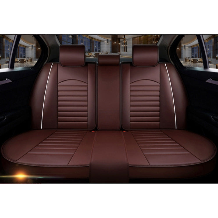 Universal PU Leather Car Seat Cover Coffee Deluxe - Seat Accessories by PMC TechLife | Online Shopping South Africa | PMC TechLife | Buy Now Pay Later Mobicred