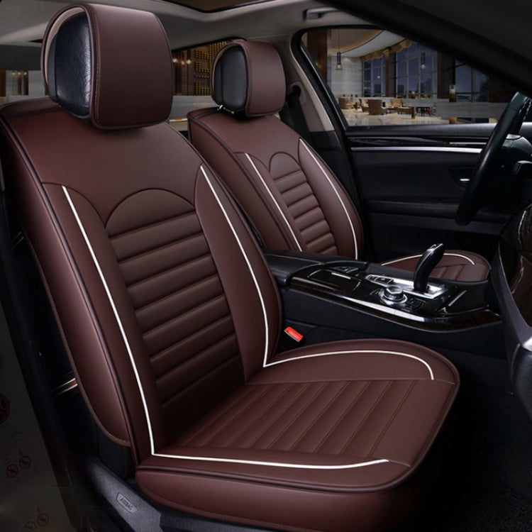 Universal PU Leather Car Seat Cover Coffee - Seat Accessories by PMC TechLife | Online Shopping South Africa | PMC TechLife | Buy Now Pay Later Mobicred