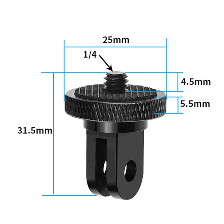 TELESIN Aluminum Alloy 1/4 Transfer Head Sports Camera Accessories For GoPro HERO11 Black / HERO9 Black / DJI Osmo Action 3