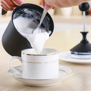 Pump Creamer Stainless Steel Double Mesh Manual Coffee Milk Foam Frothing Pitcher Froth Pump Foamer Cup, Capacity:800cc