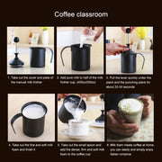Pump Creamer Stainless Steel Double Mesh Manual Coffee Milk Foam Frothing Pitcher Froth Pump Foamer Cup, Capacity:800cc