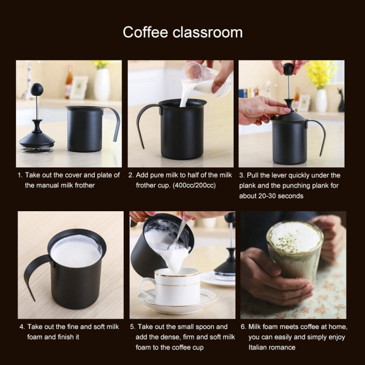 Pump Creamer Stainless Steel Double Mesh Manual Coffee Milk Foam Frothing Pitcher Froth Pump Foamer Cup, Capacity:800cc