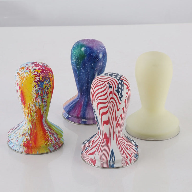58mm Coffee Tamper Coloured Silicone Frosted Handle Coffee Hammer 304 Stainless Steel Powder Press Coffee Accessories Starry Sky
