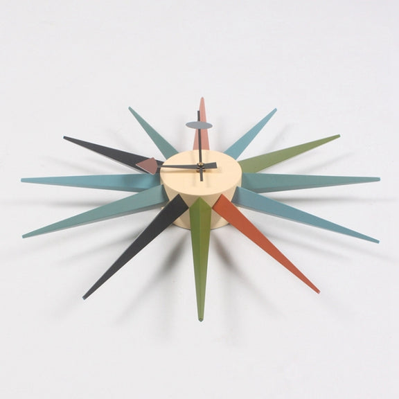 48cm Simple Modern Sun Clock Creative Home Accessories Wall Clock(Log Color Pole)
