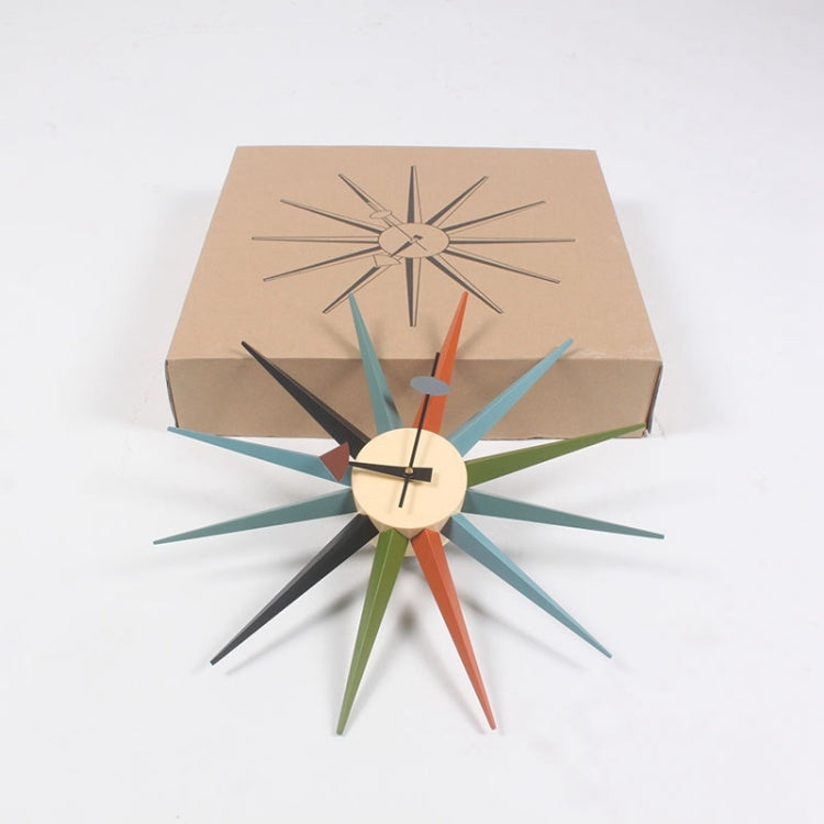 48cm Simple Modern Sun Clock Creative Home Accessories Wall Clock(Log Color Pole)