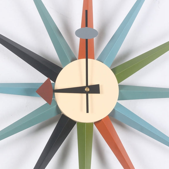 48cm Simple Modern Sun Clock Creative Home Accessories Wall Clock(Log Color Pole)