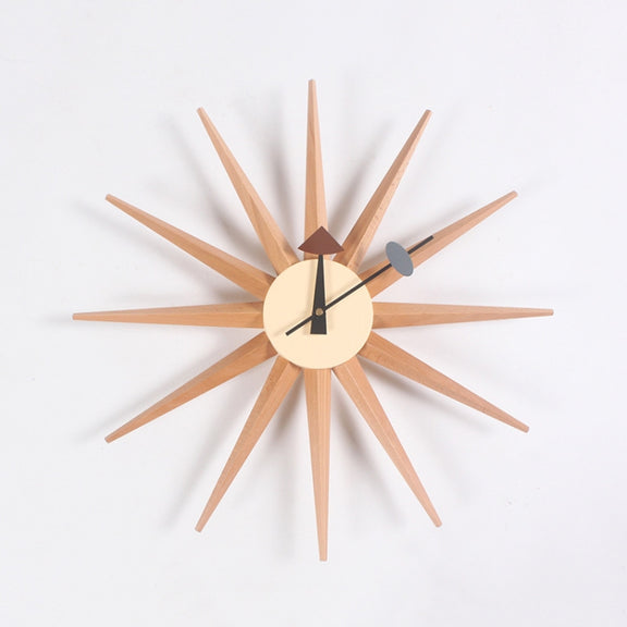 48cm Simple Modern Sun Clock Creative Home Accessories Wall Clock(Log Color Pole)