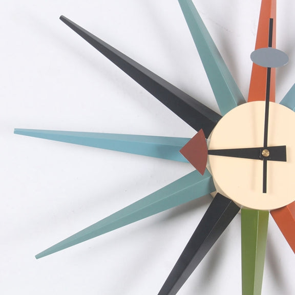 48cm Simple Modern Sun Clock Creative Home Accessories Wall Clock(Log Color Pole)