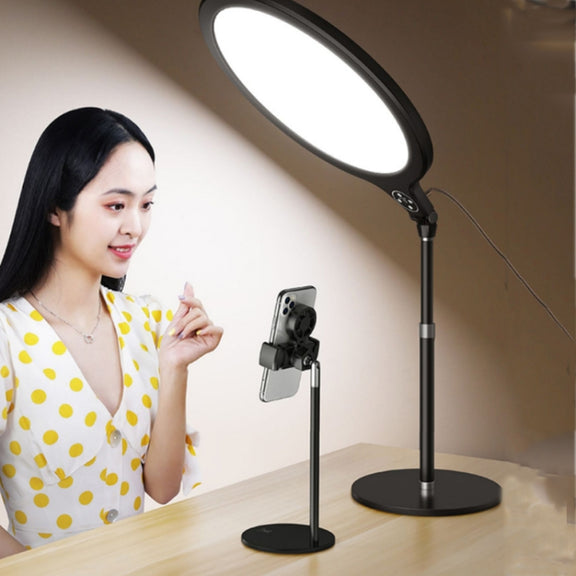 10 inch 26cm Live Broadcast Photography Desktop Beauty Fill Light Bracket, Style:Medium Version+Bracket(Black)