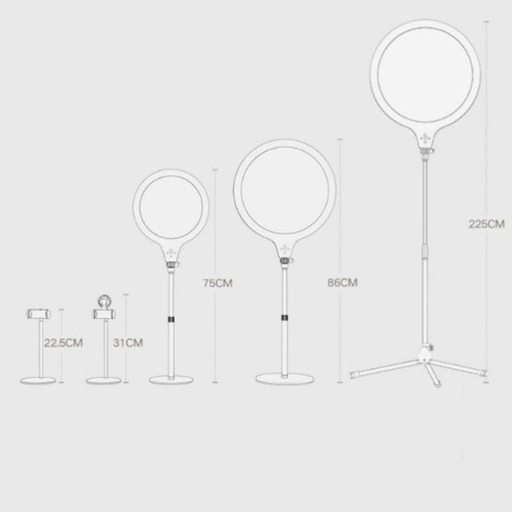 10 inch 26cm Live Broadcast Photography Desktop Beauty Fill Light Bracket, Style:Medium Version+Cooling Bracket(Black)
