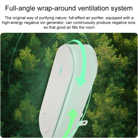 Mini Anion Air Purifier Smoke PM2.5 Remove Toilet Kitchen Air Purifier, Plug Type:EU Plug(Green)