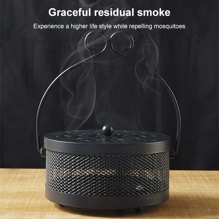 Outdoor Portable Multifunctional Hollow Fireproof Mosquito Coil Box with Lid(Bronze)