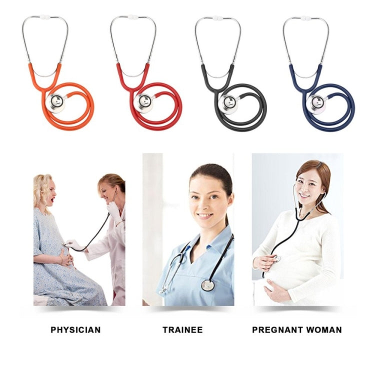 Double-sided Stethoscope Single Tube Doctors Nurse Professional Cardiology Stethoscope Aluminium Alloy Chestpiece(Black)