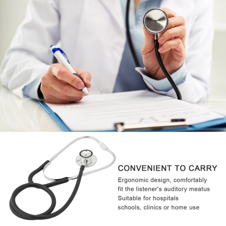 Double-sided Stethoscope Single Tube Doctors Nurse Professional Cardiology Stethoscope Aluminium Alloy Chestpiece(Black)